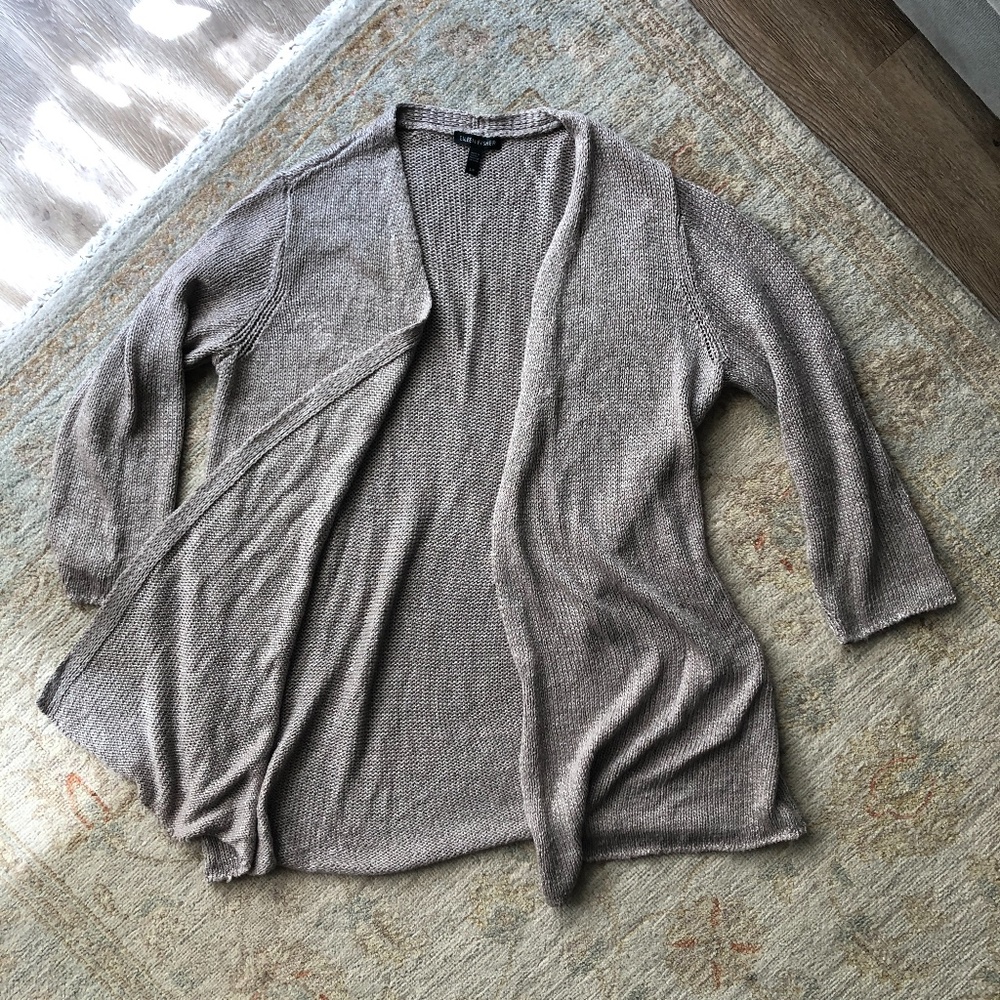 Eileen Fisher Metallic Open Cardigan